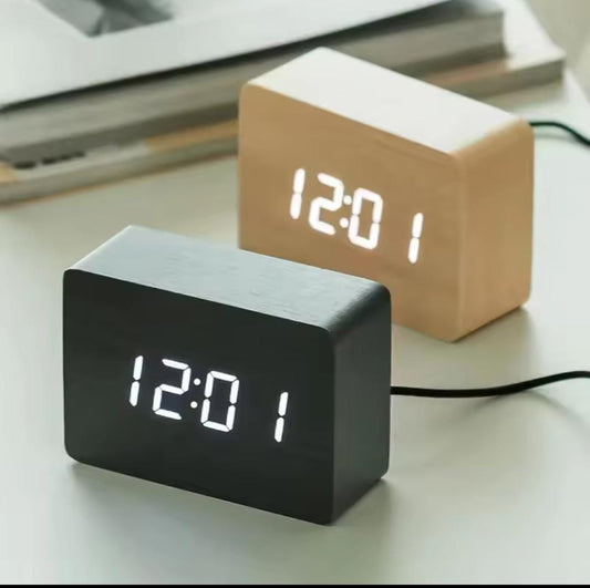 WOODEN LED ALARM CLOCK